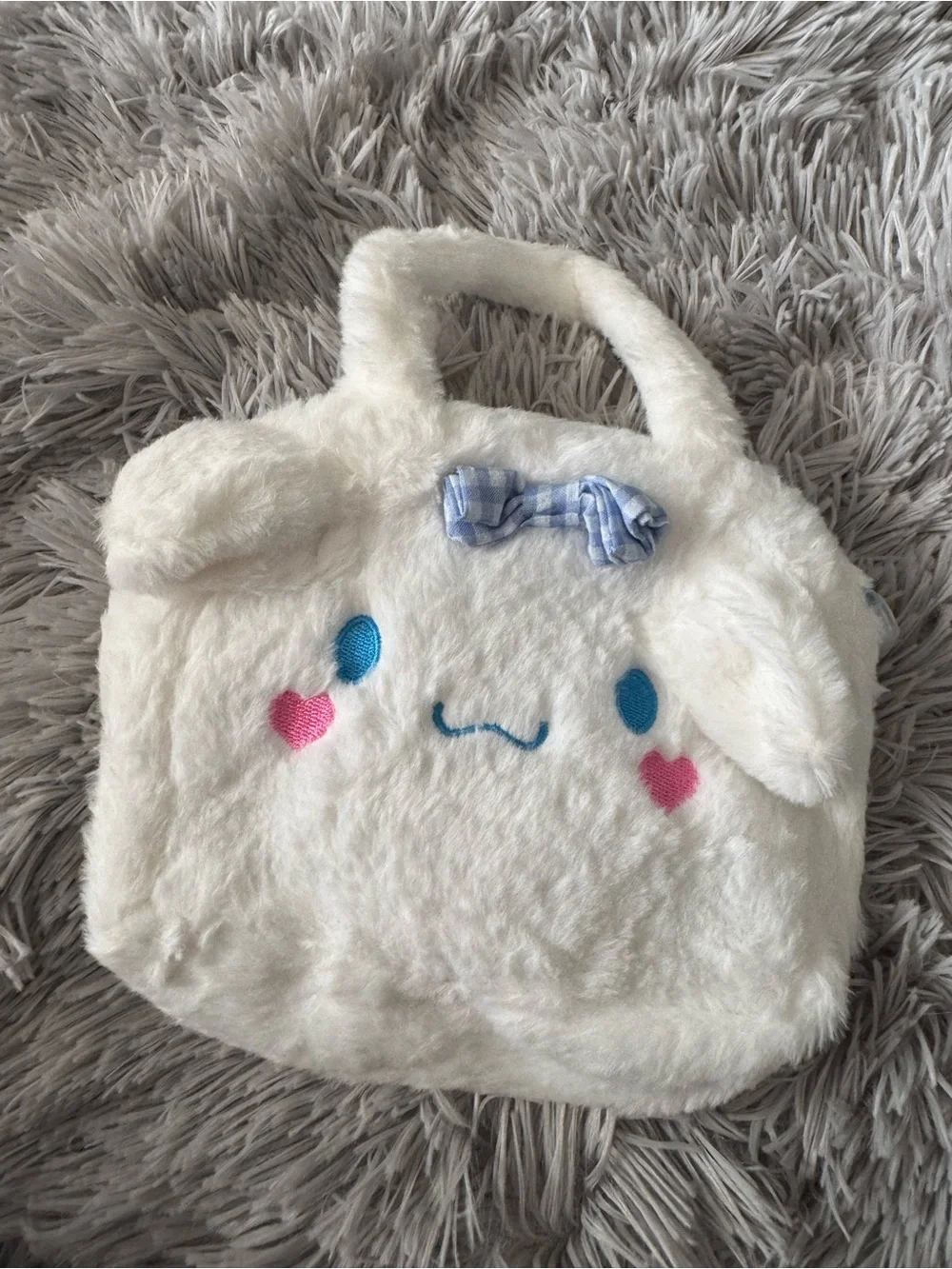 Hello Kitty Plush Character Tote Bags in Purple and Cream